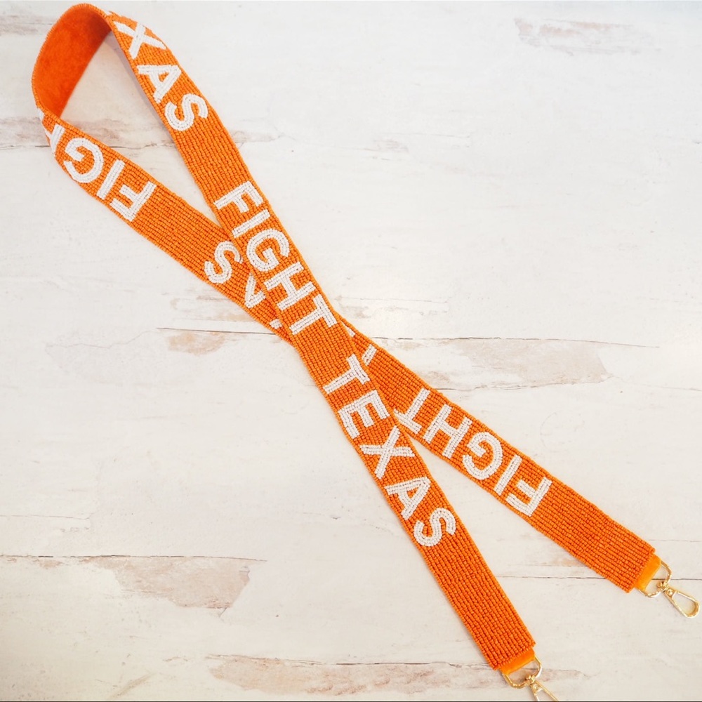 Beaded Fight Texas Collegiate Game Day Purse Strap